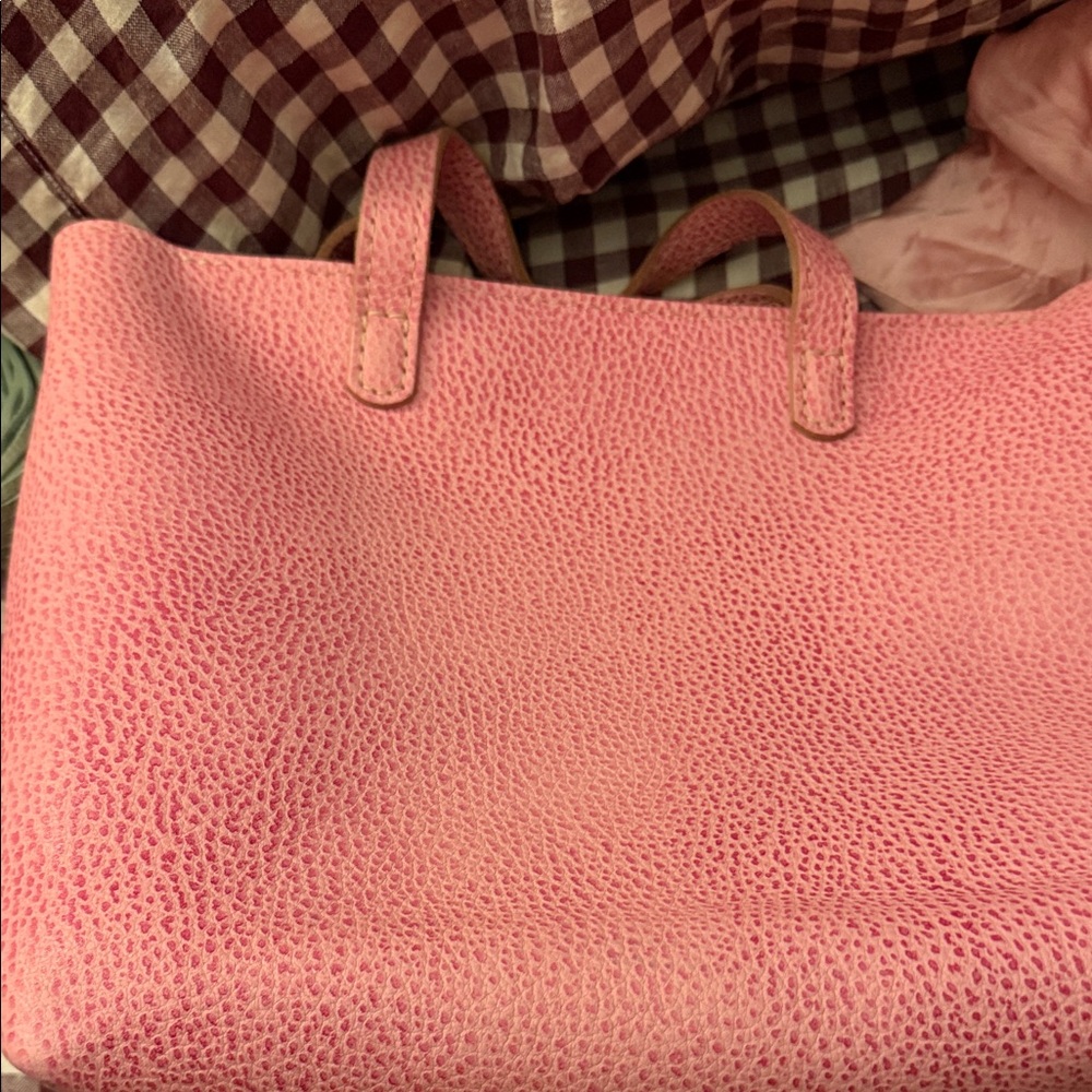Portland Leather Goods Medium Zip Tote (Bubblegum) + 3 flower snaps - Picture 5 of 8